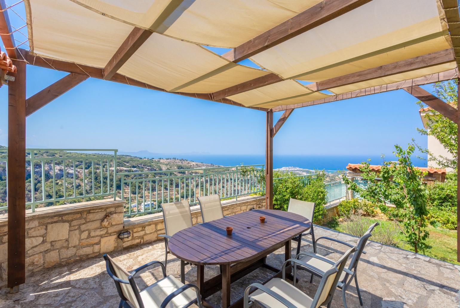 Terrace area with BBQ and sea views