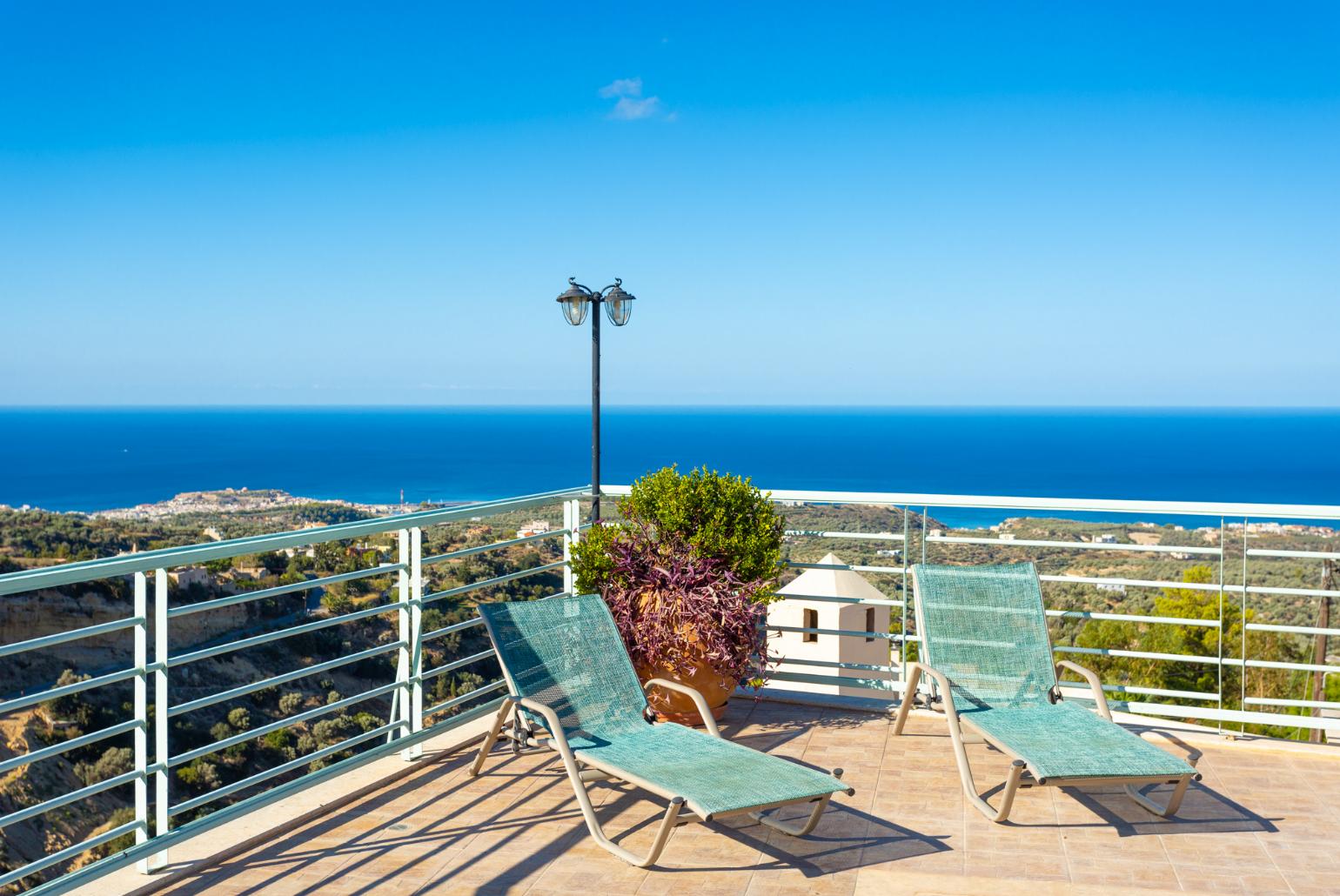 Private terrace with panoramic sea views
