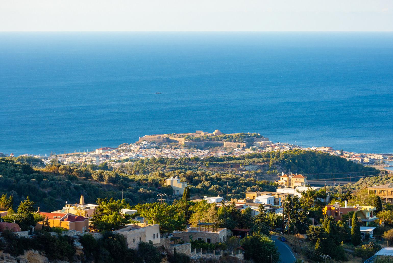 View of Rethymno old town from terrace