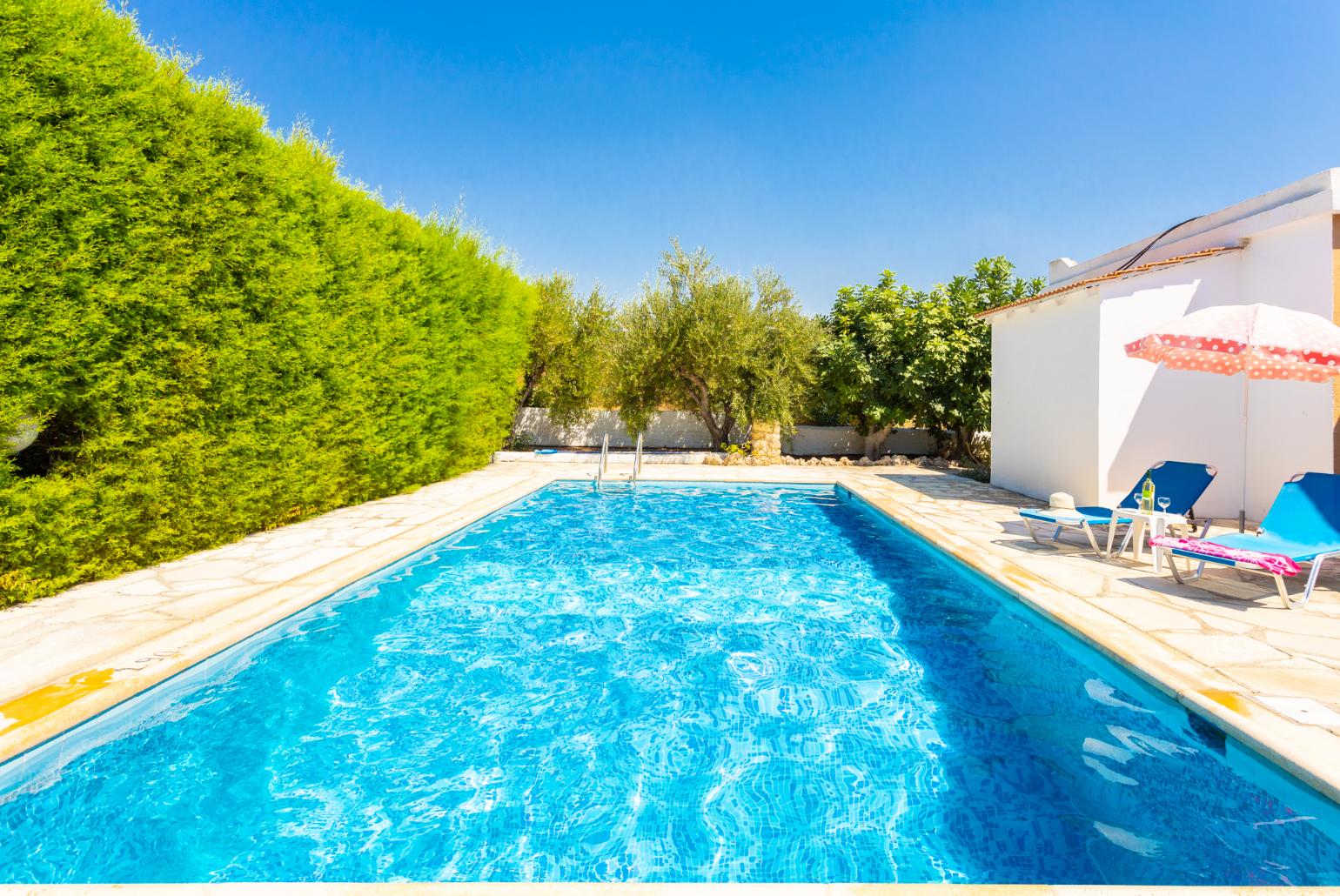 Private pool and terrace with sea views