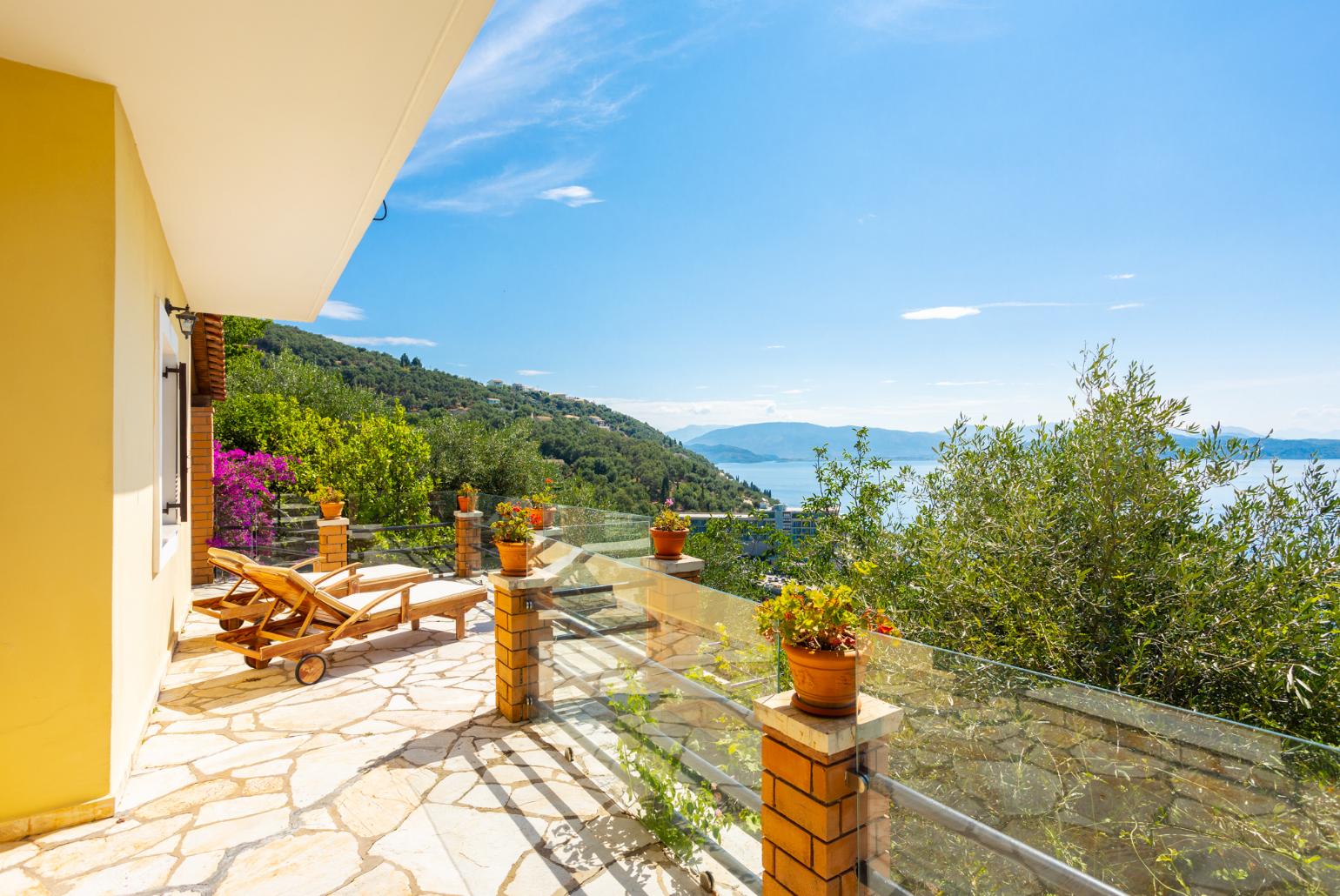 Terrace area with panoramic sea views