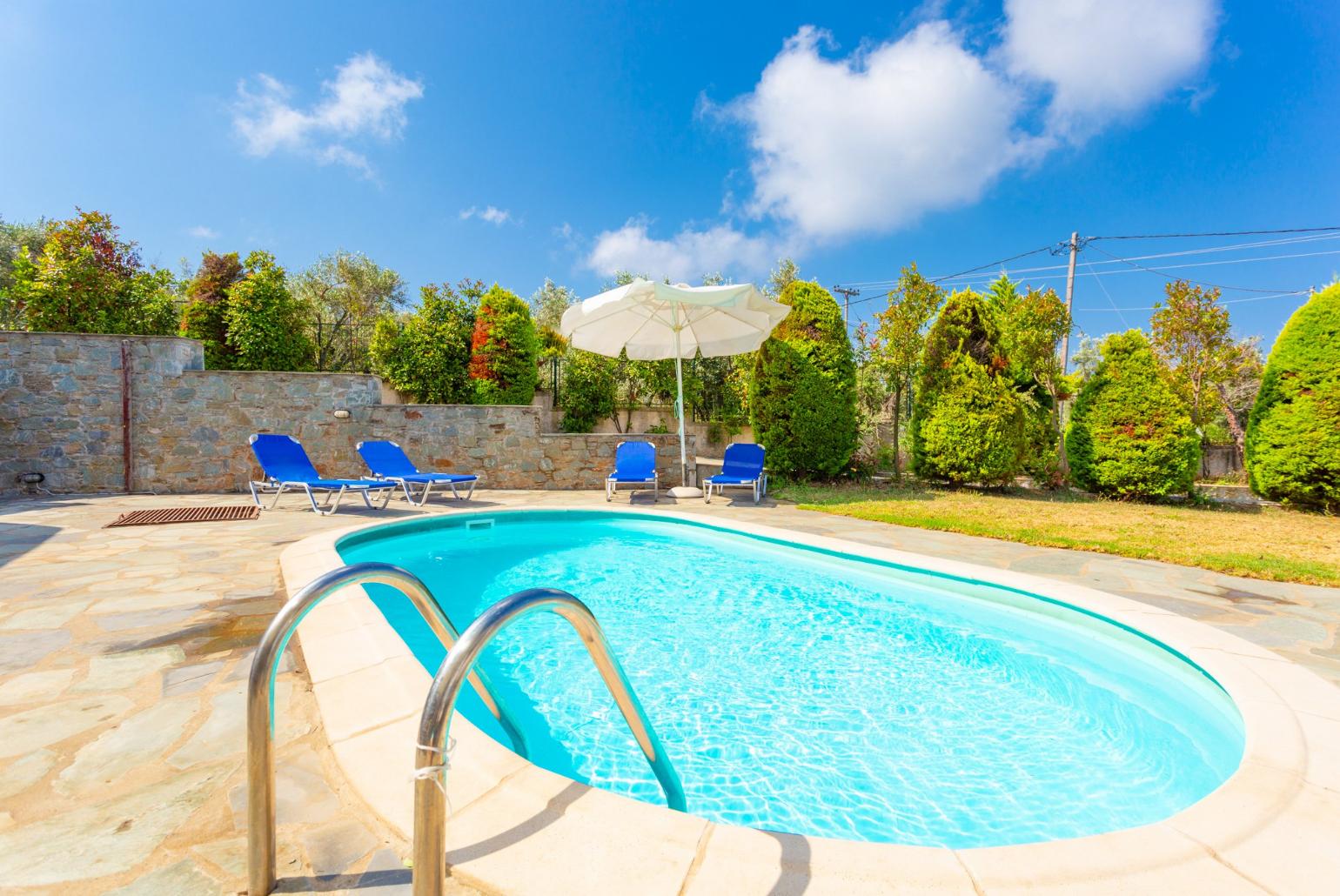 Private pool and terrace with sea views