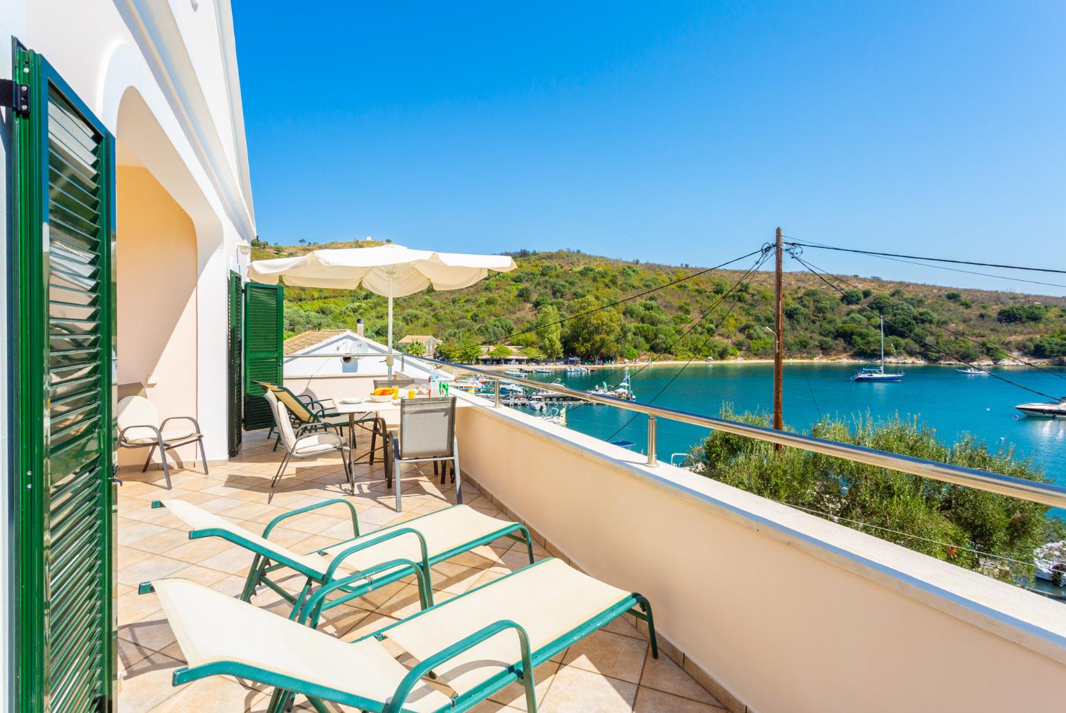 Terrace area with panoramic sea views