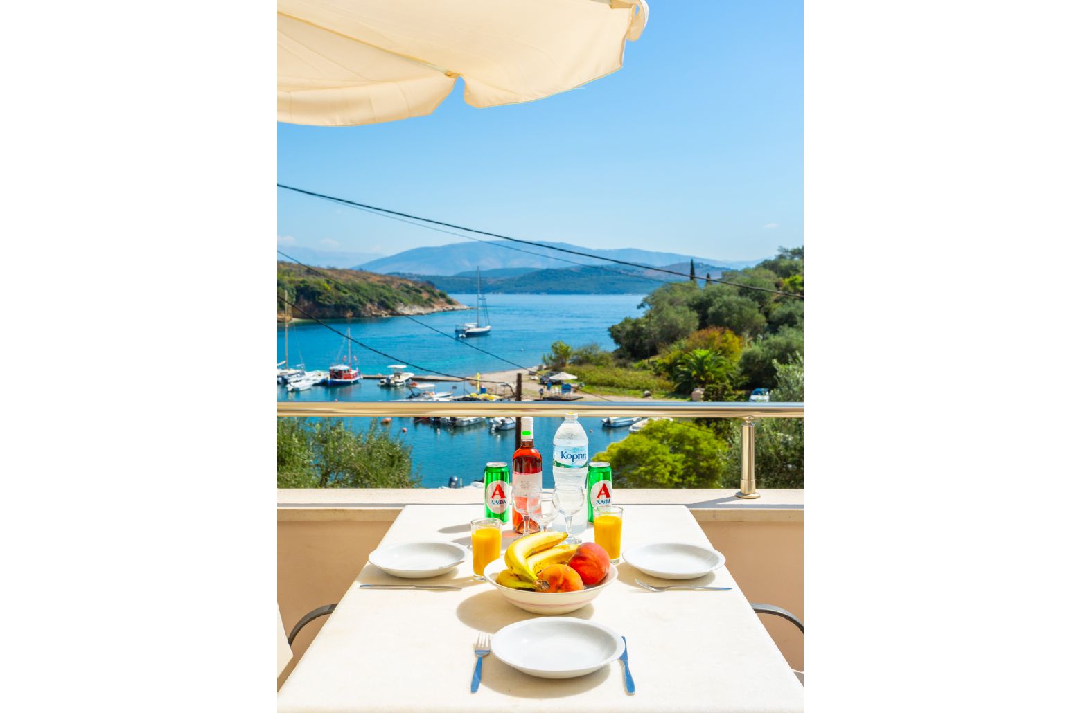 Terrace with panoramic sea views