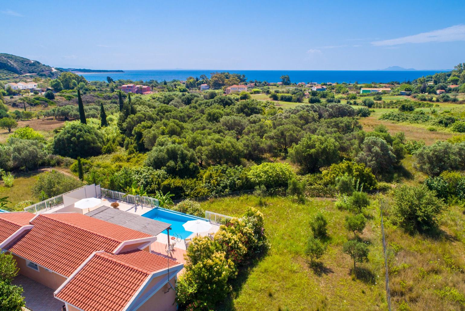 Aerial view of Villa Peach