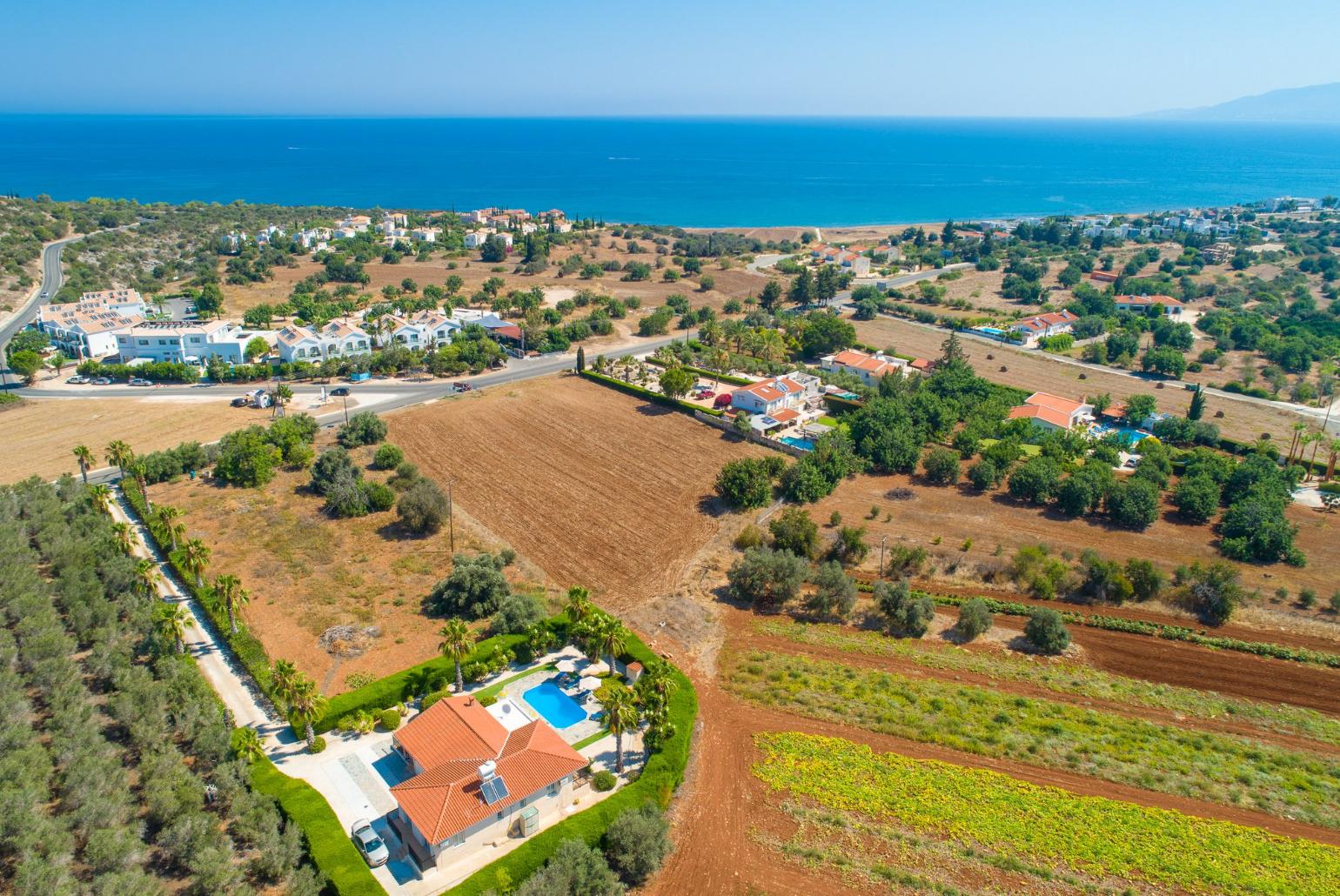 Aerial view of Villa Chrystalla 