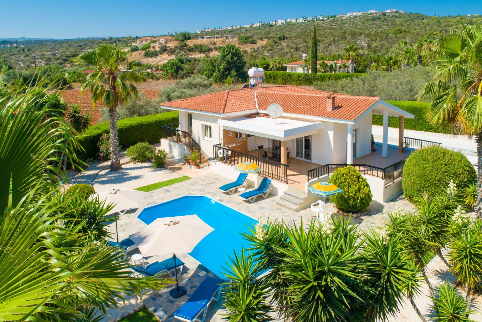 Aerial view of Villa Chrystalla 