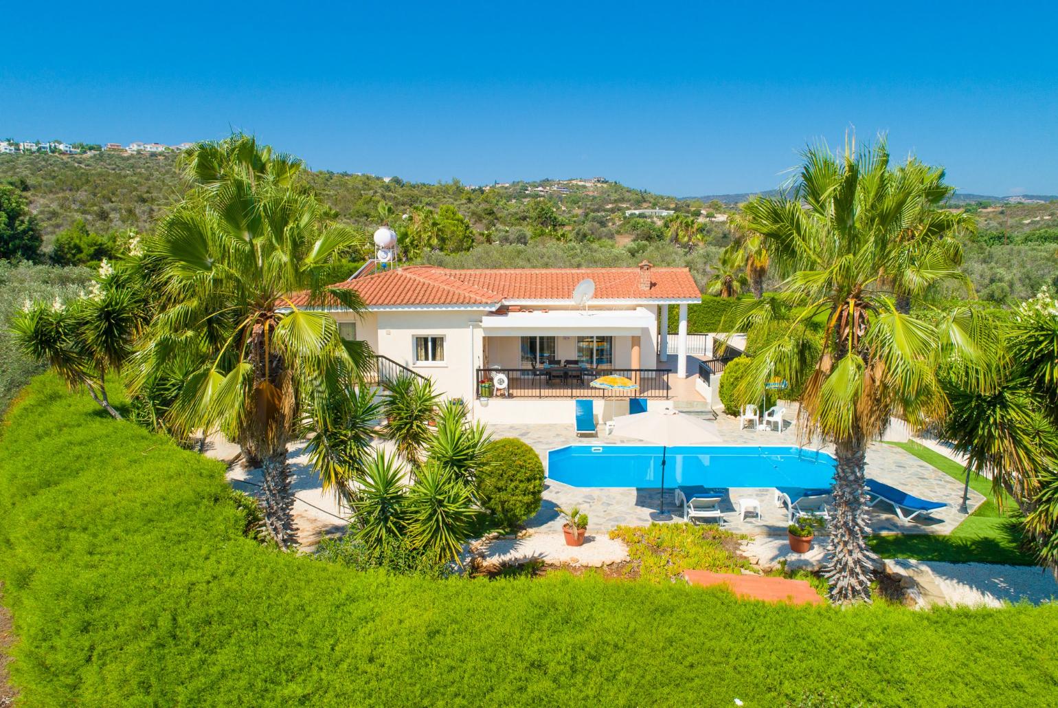 Aerial view of Villa Chrystalla 