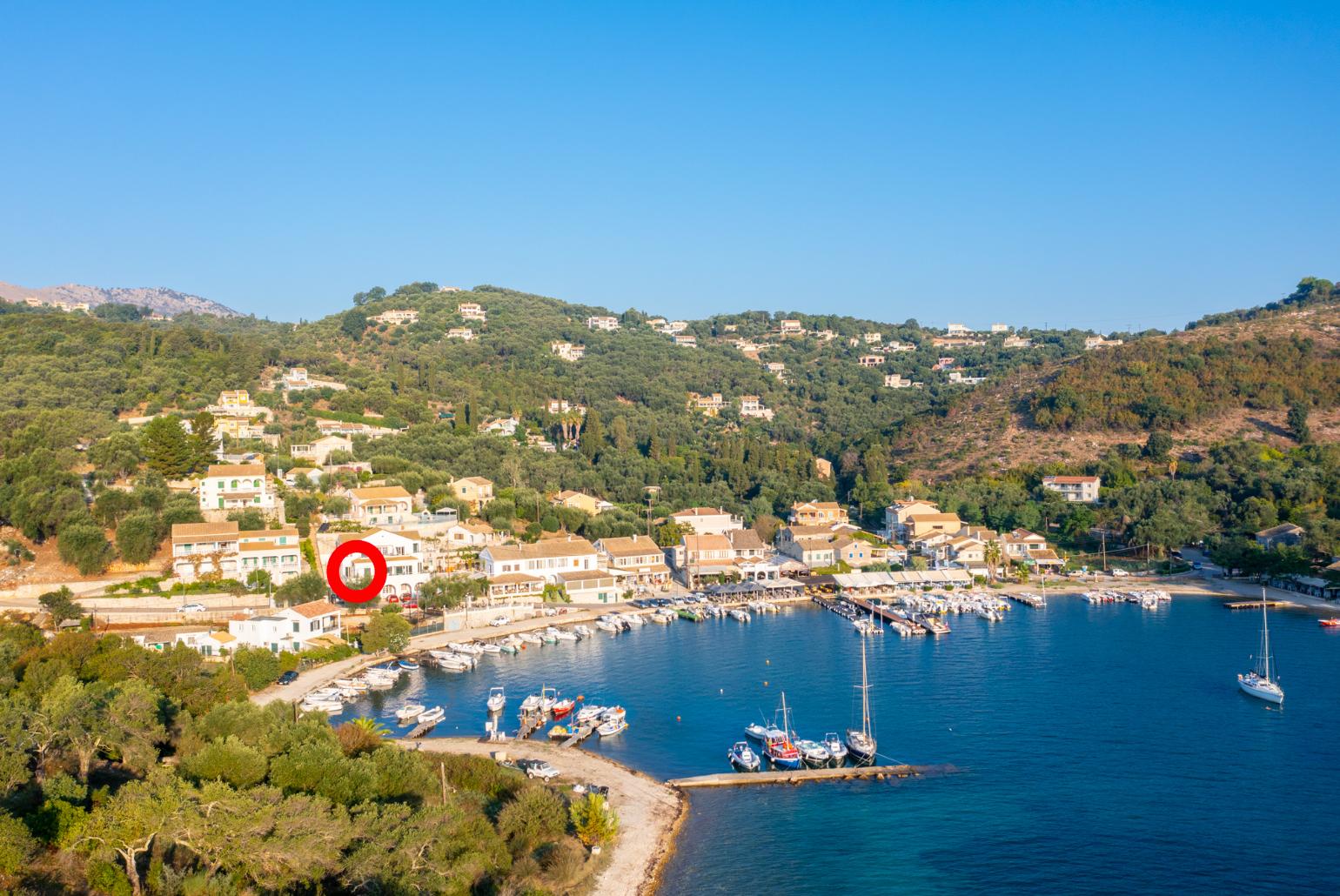 Aerial view of Saint Stephanos showing location of Theophilos 1