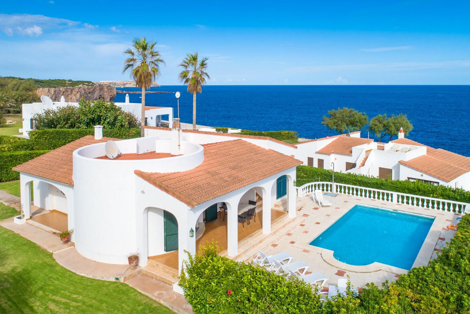 ,Beautiful villa with private pool and terrace with sea views