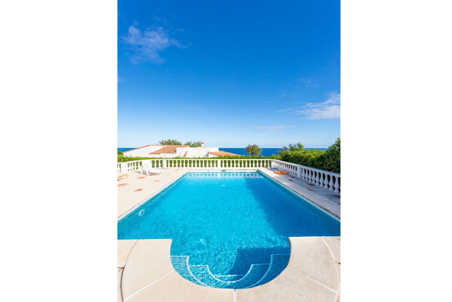 Private pool and terrace with sea views