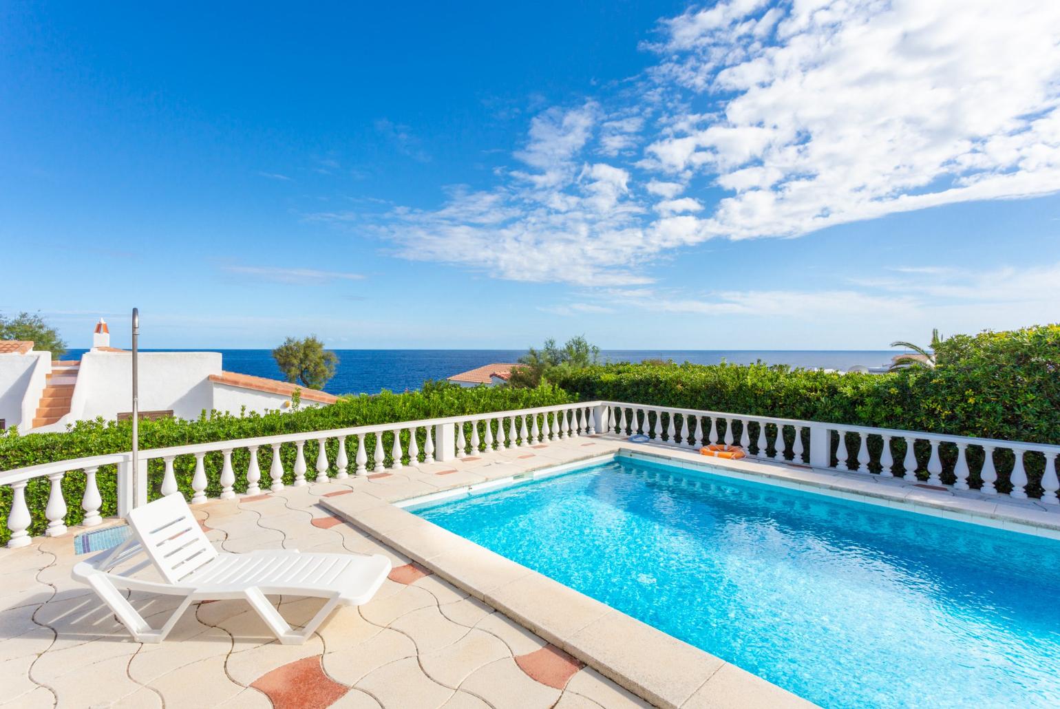 Private pool and terrace with sea views