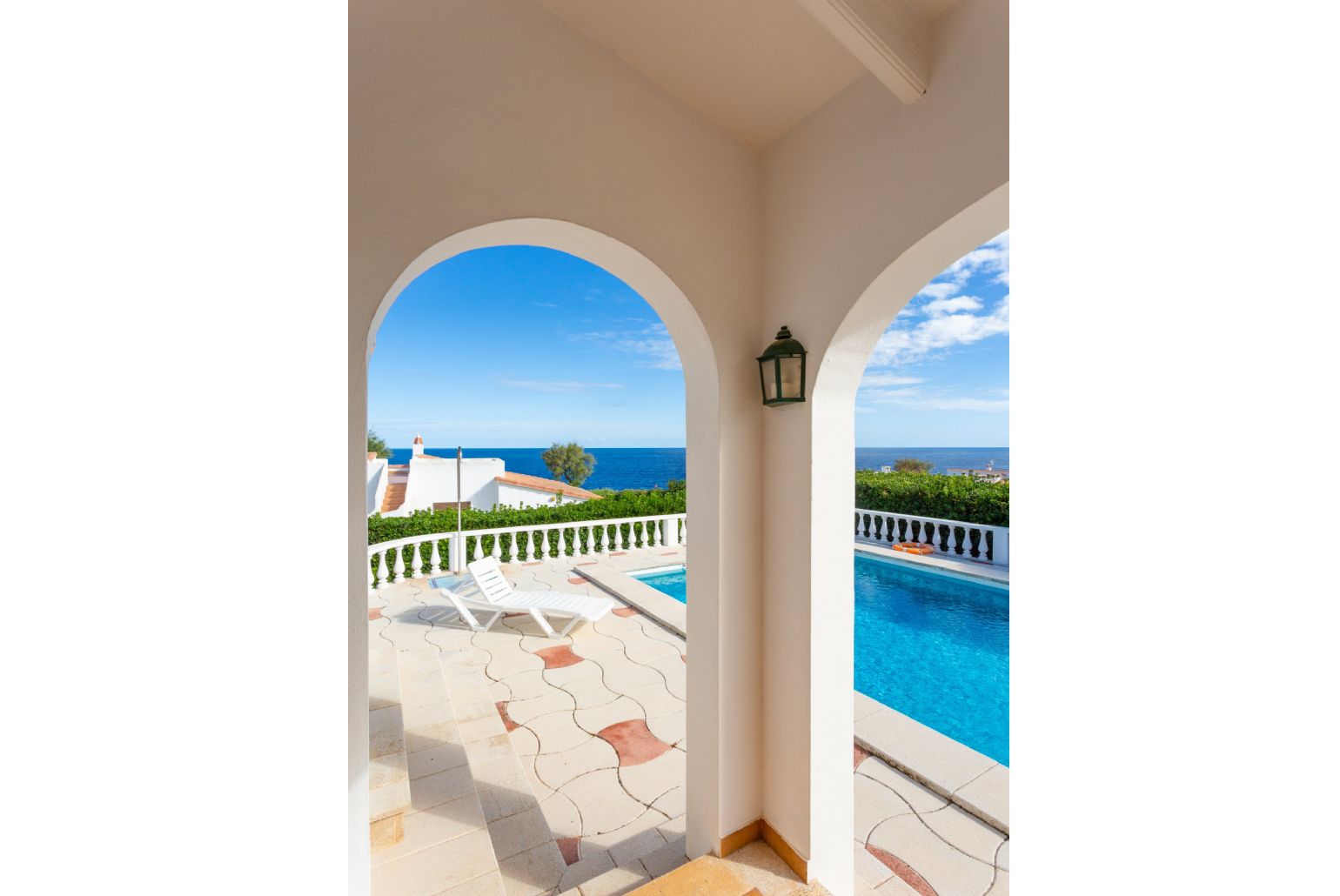 Private pool and terrace with sea views