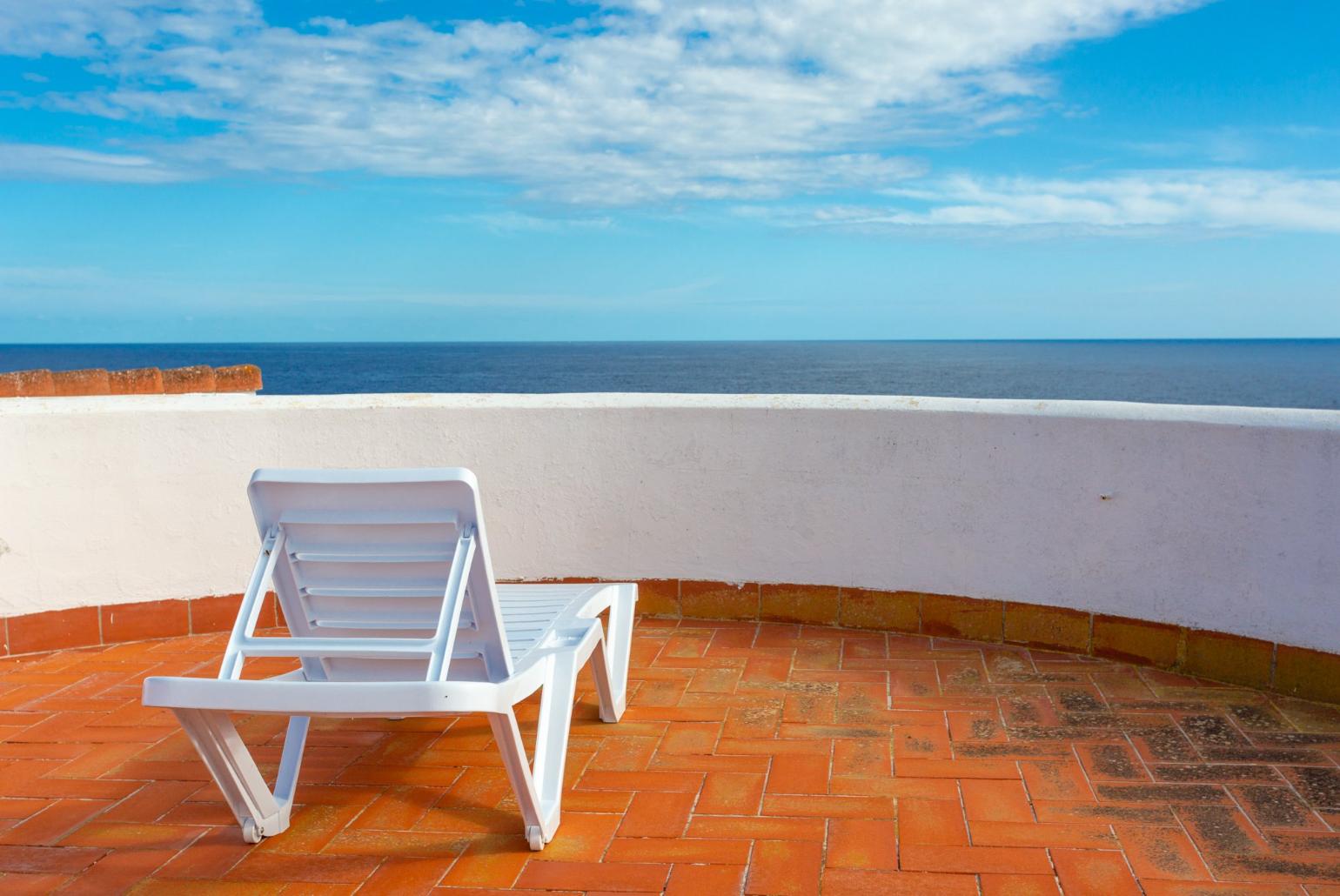 Roof terrace with panoramic sea views