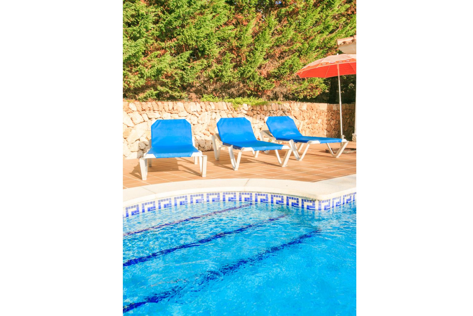Relaxing sun loungers