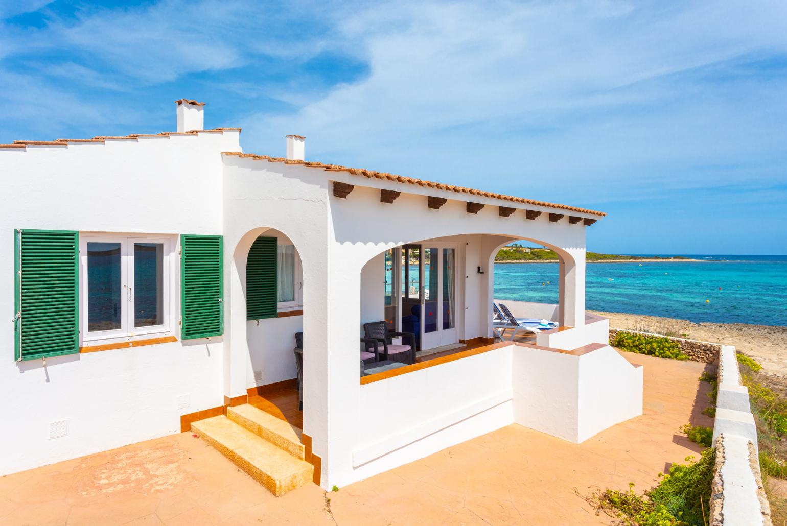 Beautiful seafront villa with private terraces and panoramic sea views