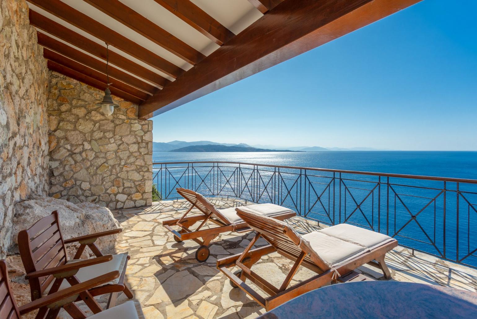 Private terrace with panoramic sea views