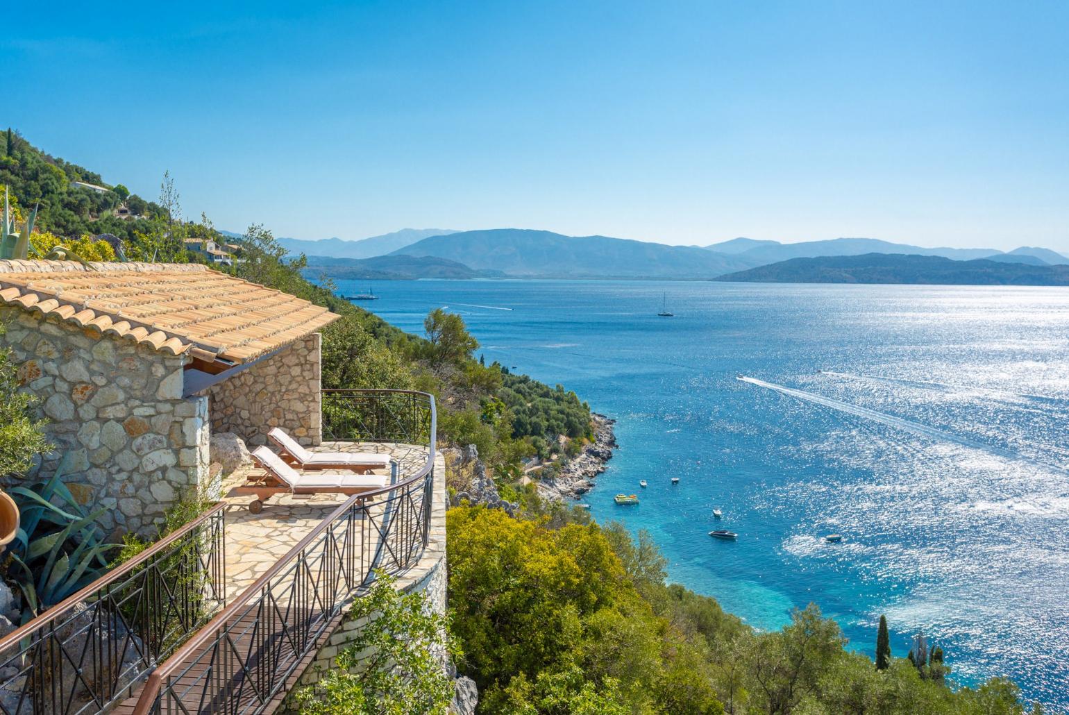 Private terrace with panoramic sea views