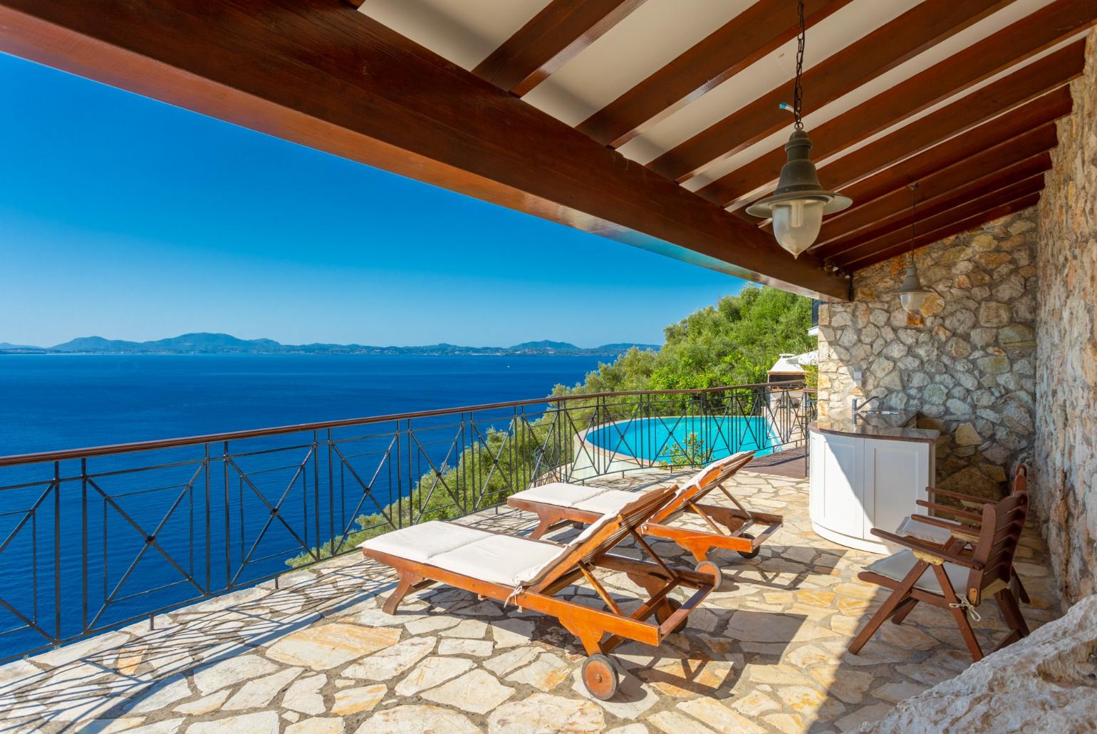 Private terrace with panoramic sea views