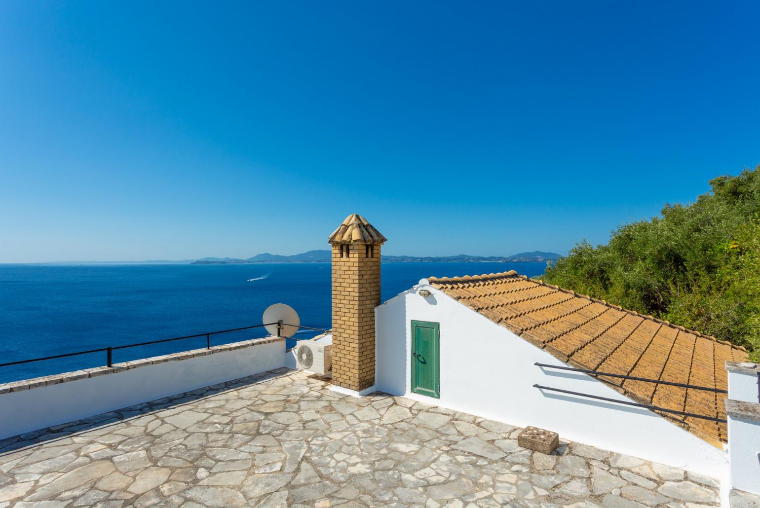 Roof terrace with panoramic sea views