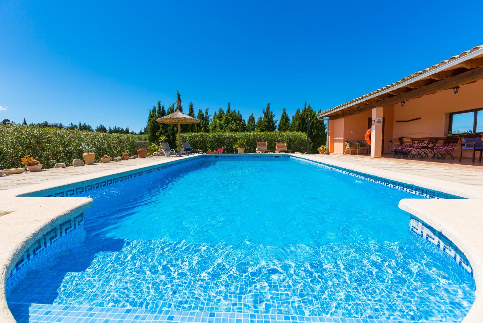 ,Private pool and terrace area