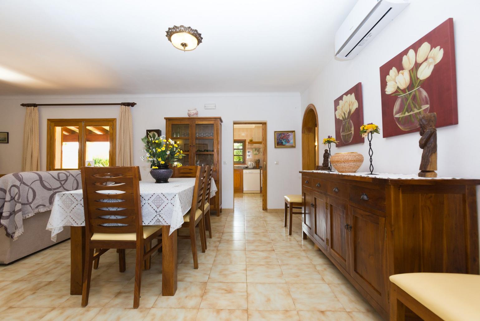 Living room and dining area