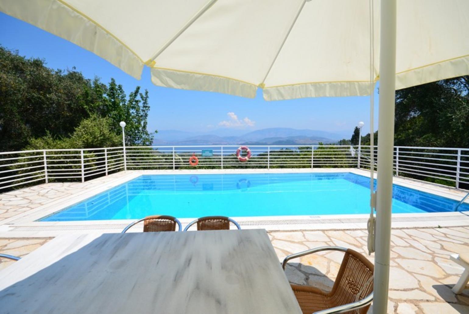 Private pool with terrace area with views