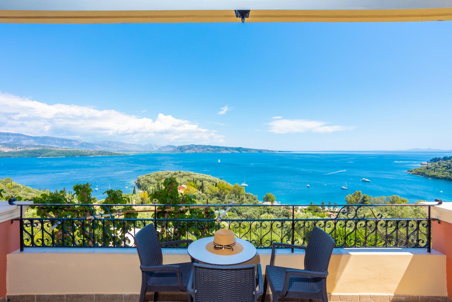 Balcony with panoramic sea views