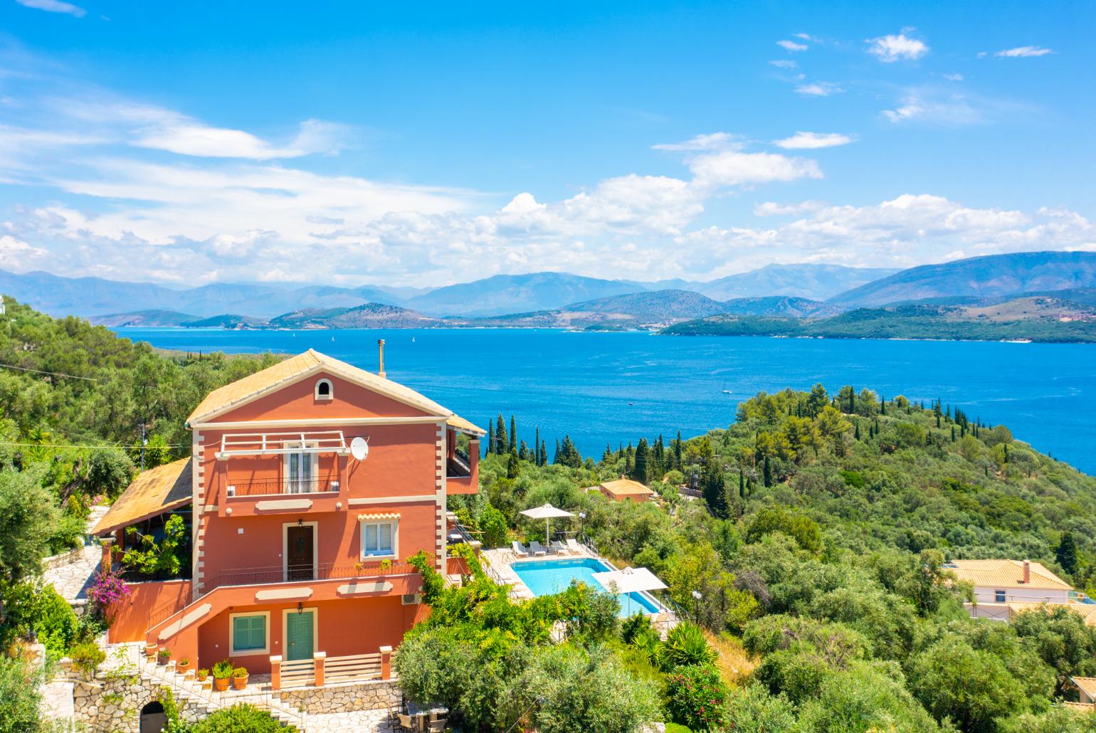 Aerial view of Villa Vasso