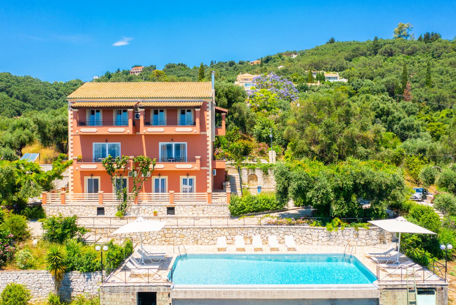 Aerial view of Villa Vasso