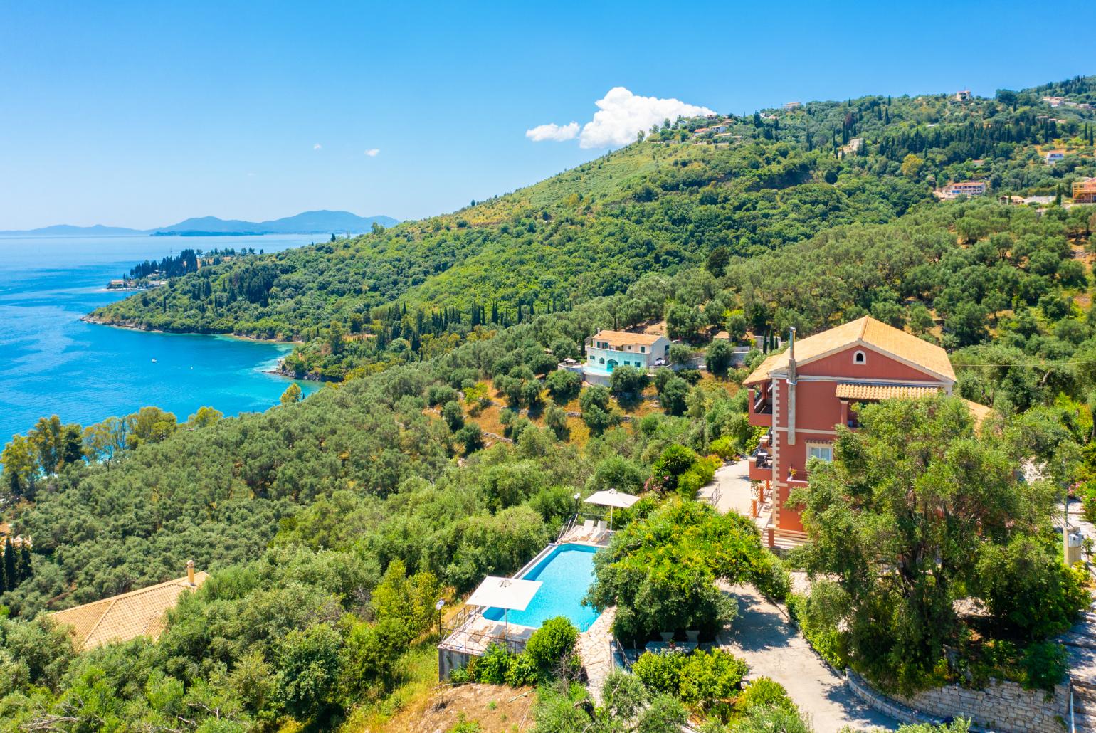 Aerial view of Villa Vasso