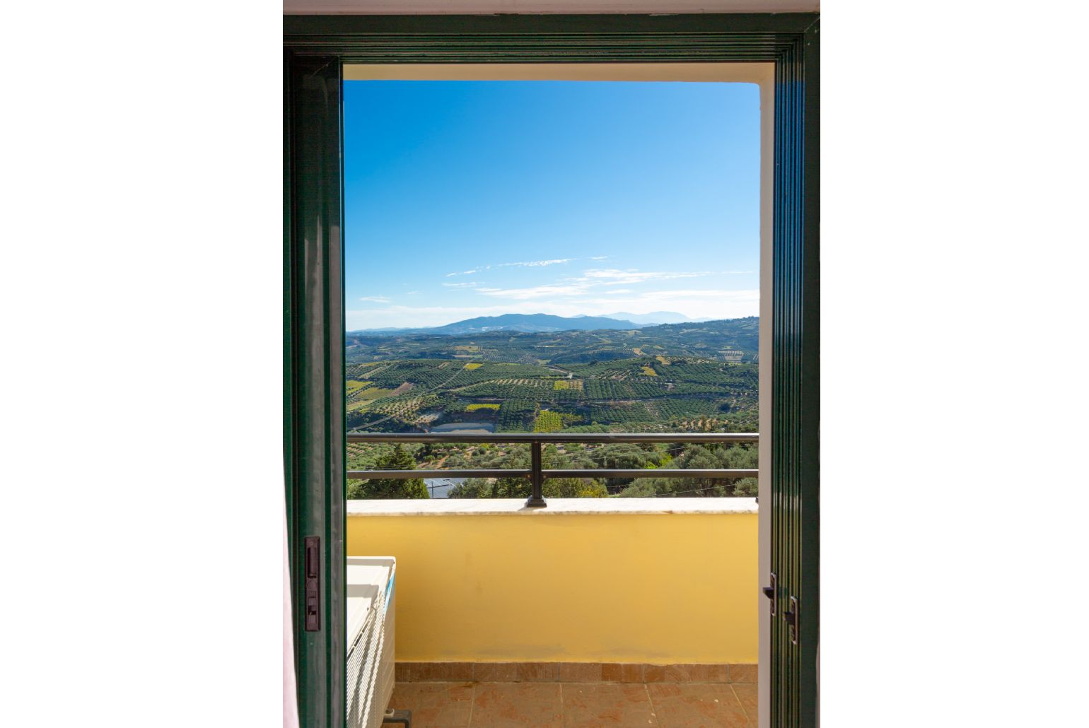 Balcony with panoramic sea and countryside views