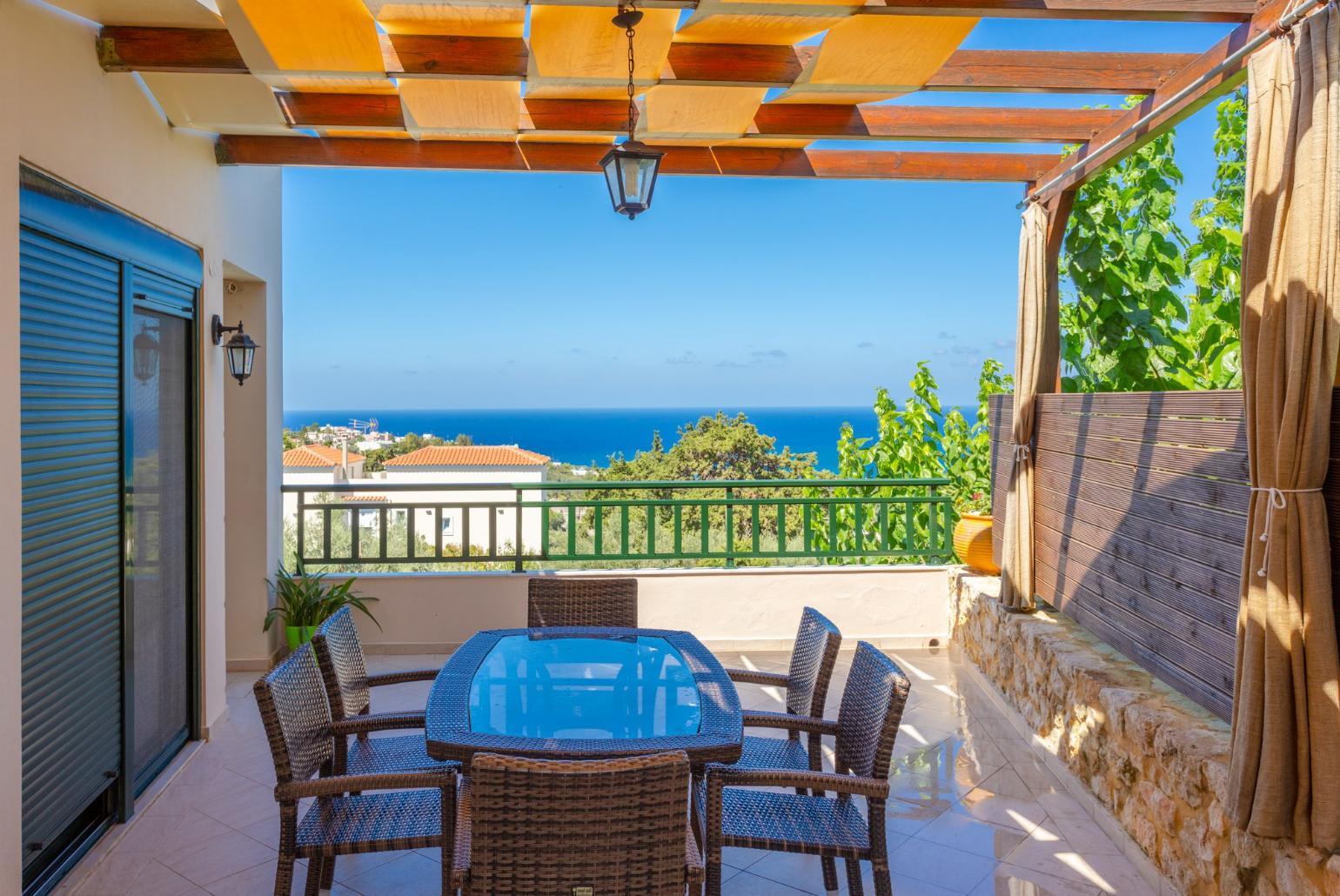 Upper terrace area with sea views