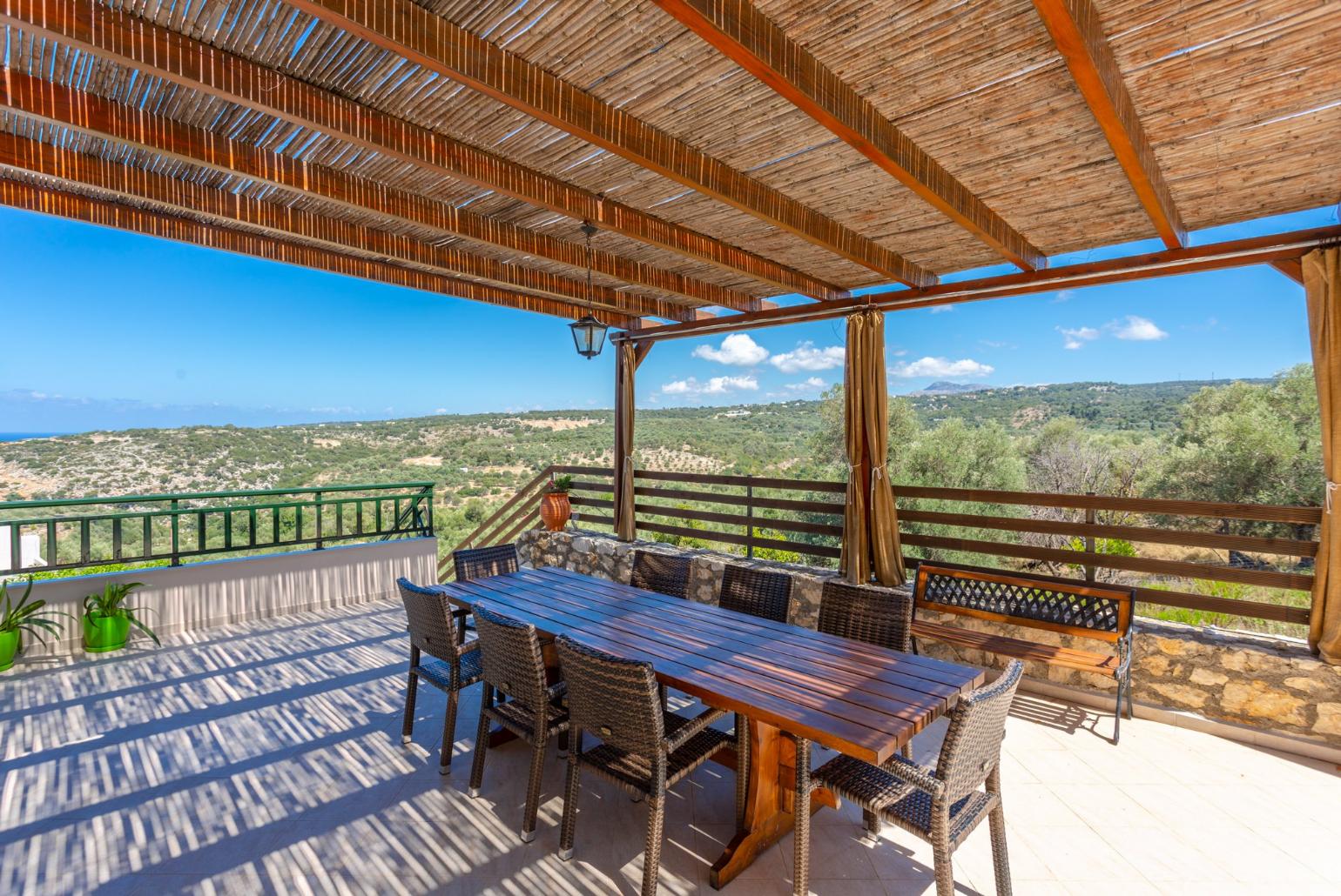 Upper terrace area with sea views