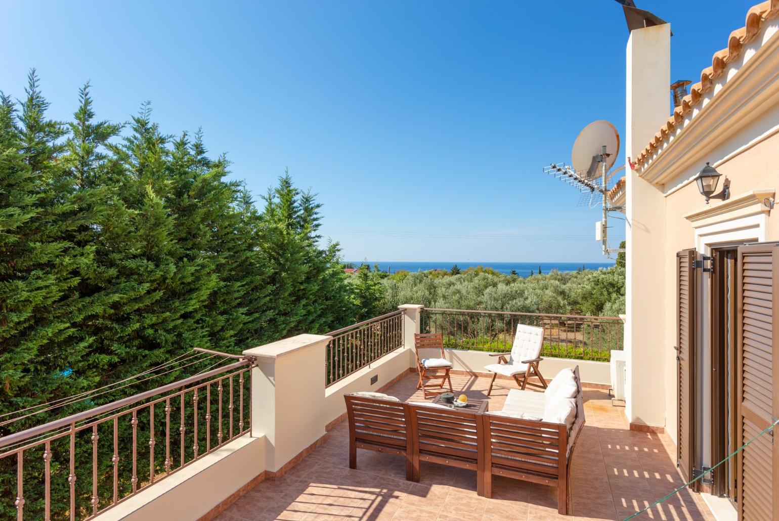 Balcony on first floor with sea views