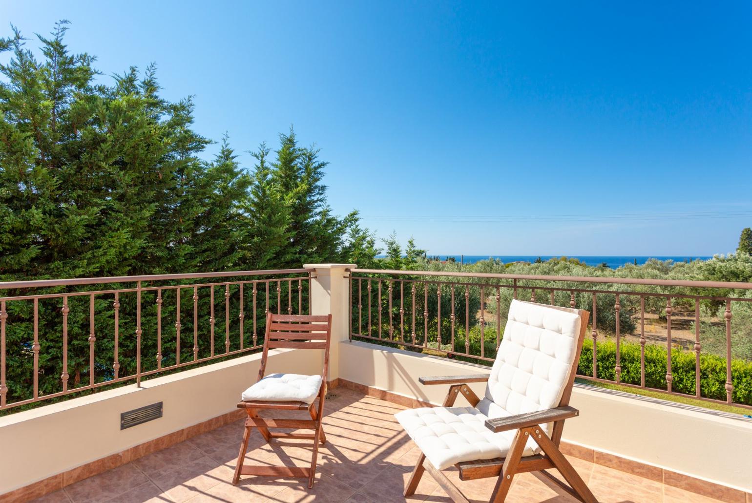 Balcony on first floor with sea views