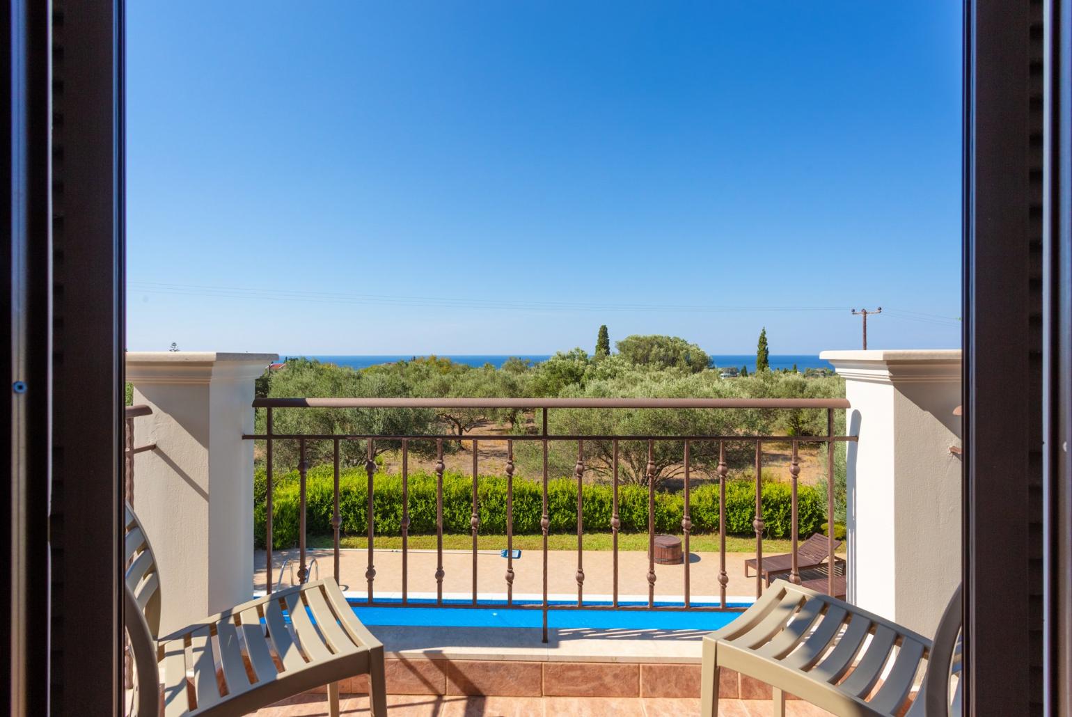 Balcony on first floor with sea views