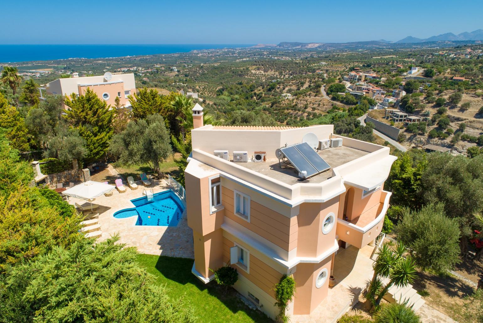 Aerial view of Villa Pelagos