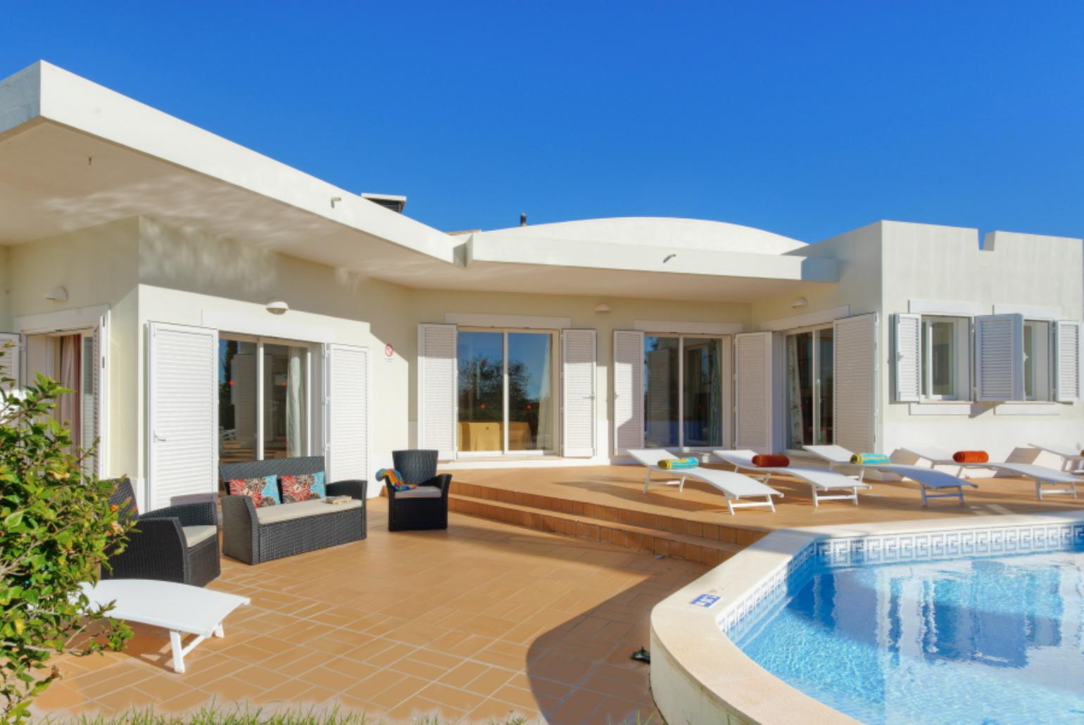 Private pool with terrace and garden area