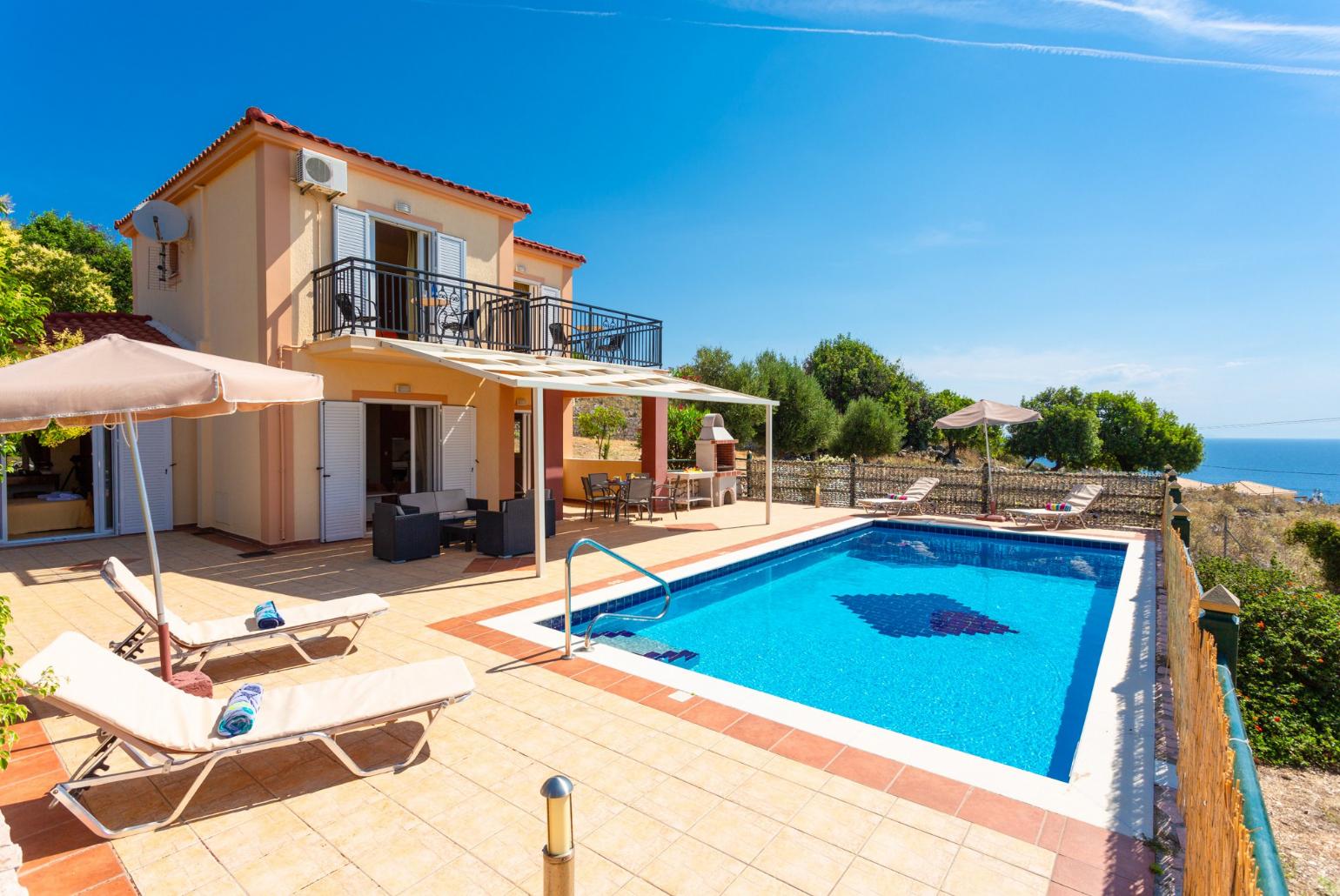 Beautiful villa with private pool, terrace, and panoramic sea views