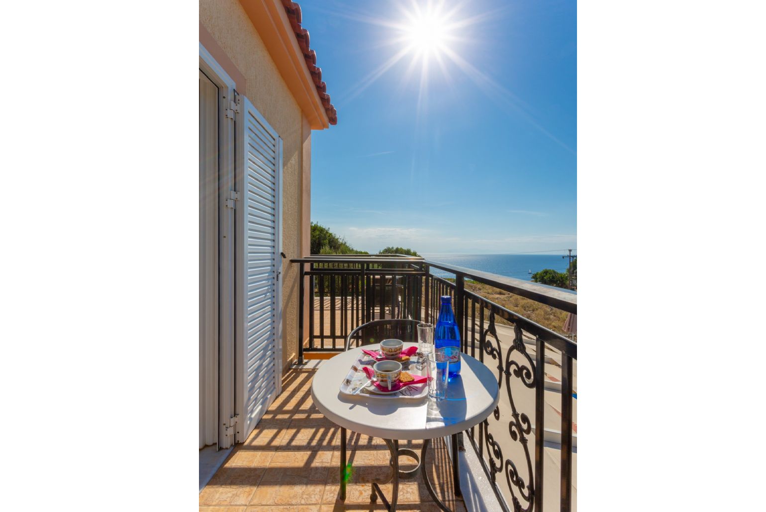 Balcony with sea views