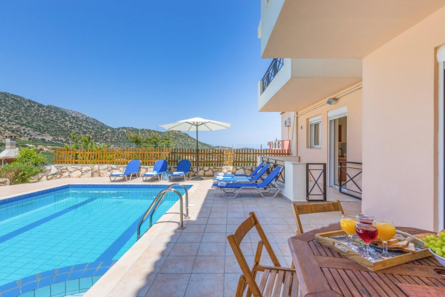 Private pool with terrace and garden area