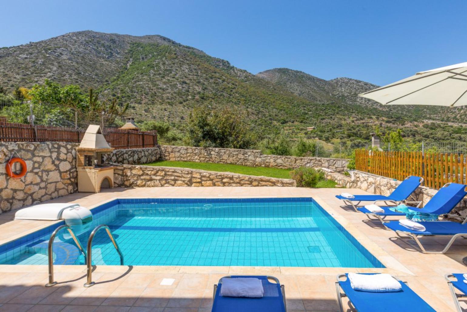 Private pool with terrace and garden area