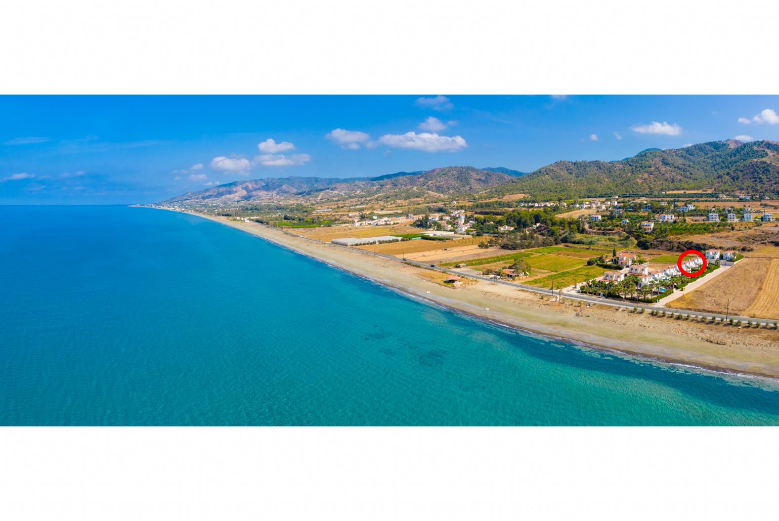 Aerial view showing location of Villa Altea