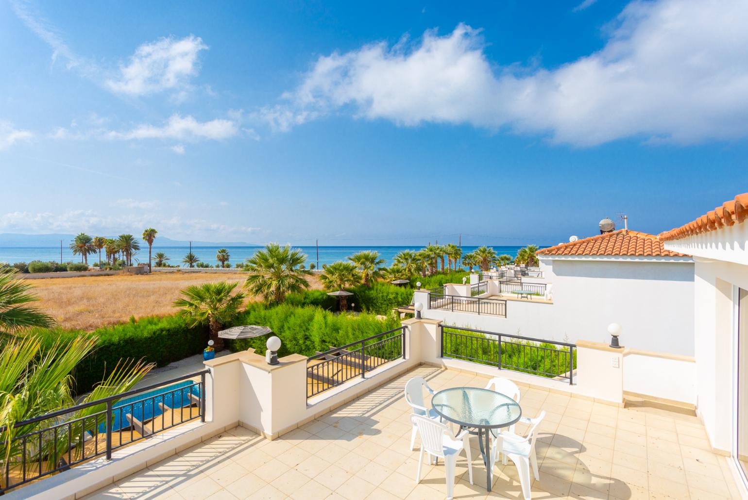 Upper terrace area with sea views