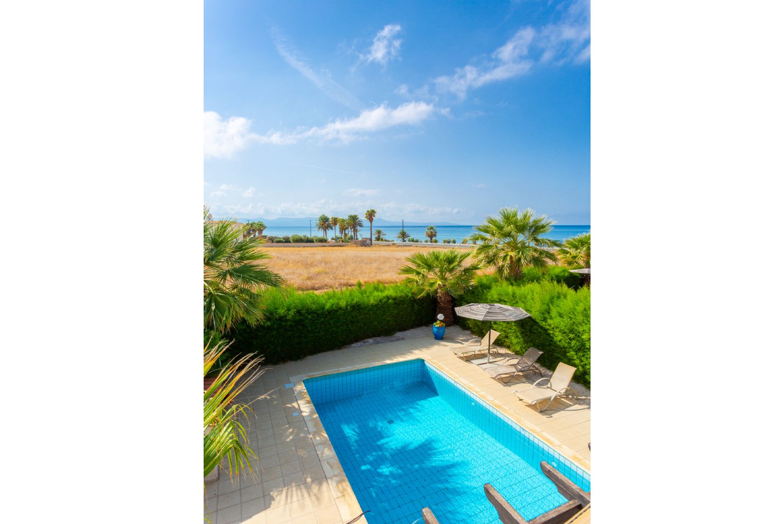 View of pool from balcony