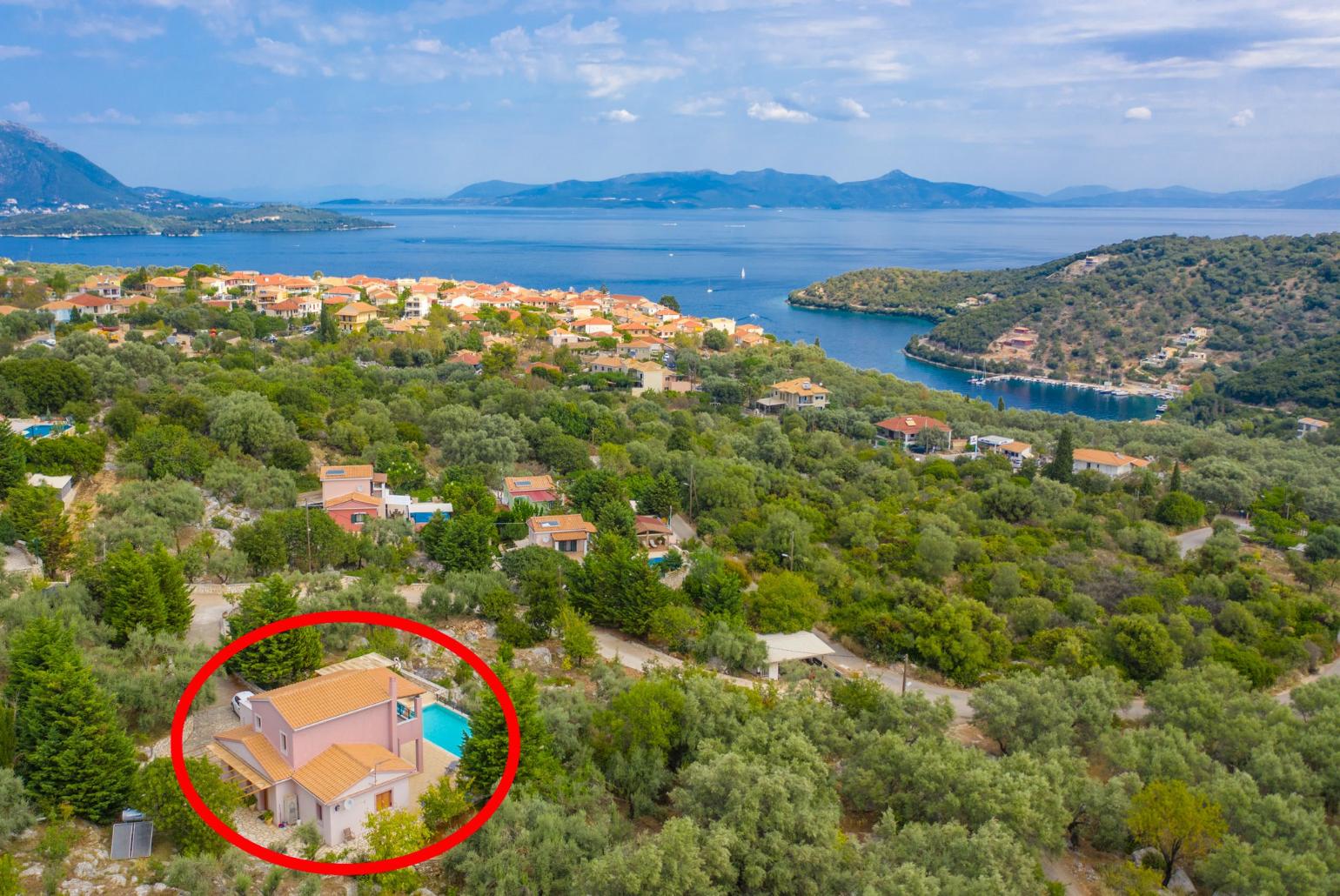 Aerial view of Villa Kyknos