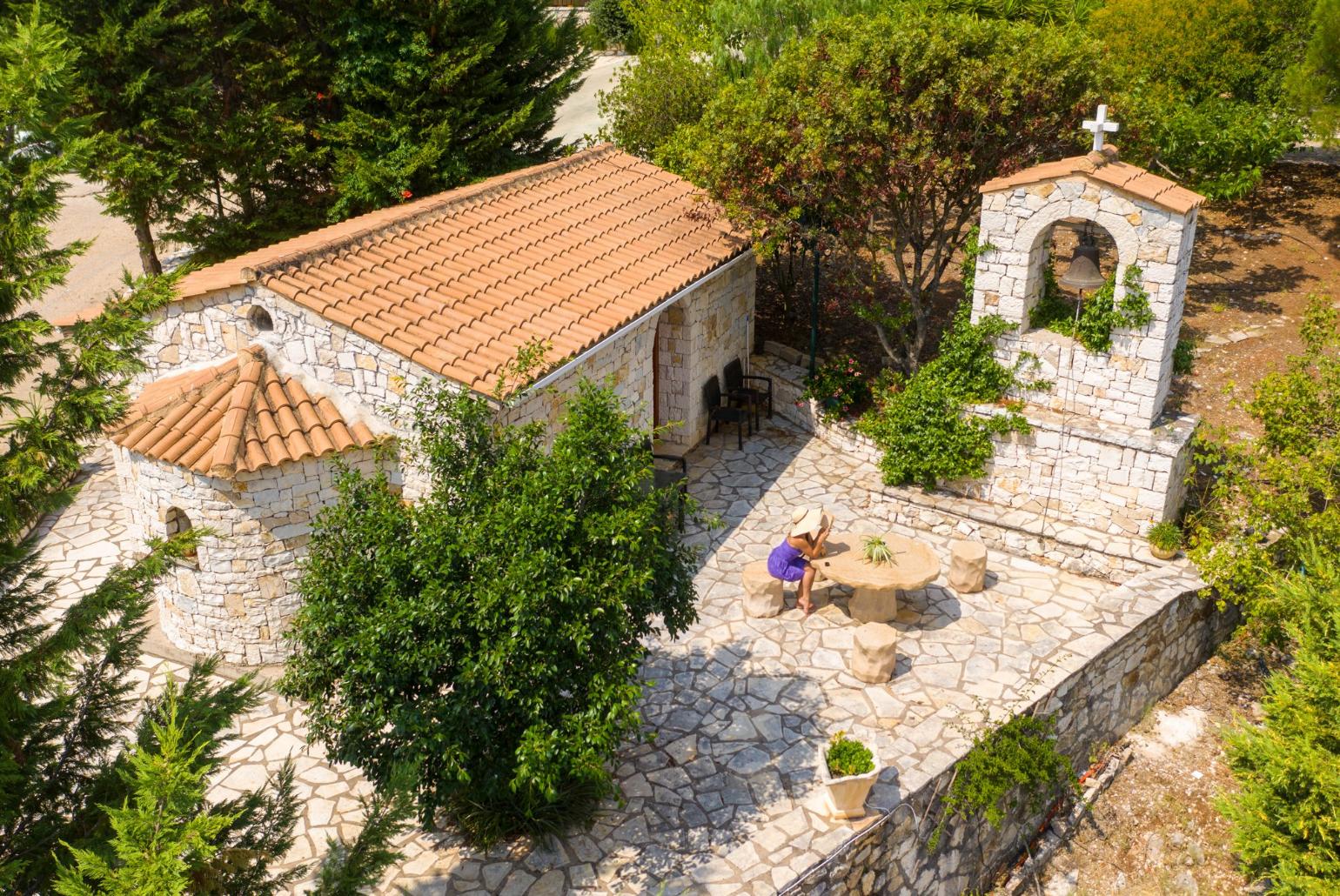 Traditional Orthodox Church only a few seconds walk from Villa Kyknos