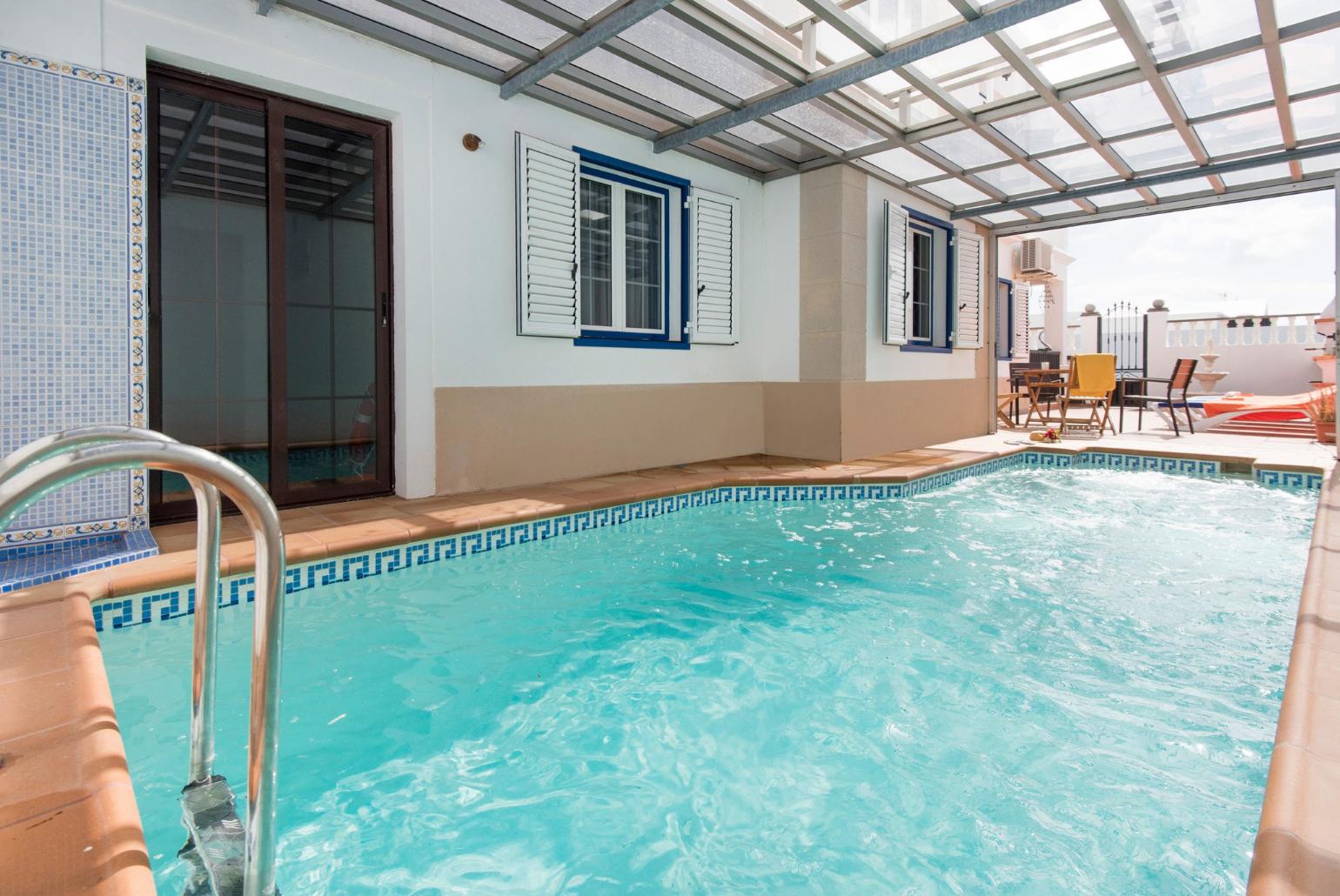 Terrace area and private pool