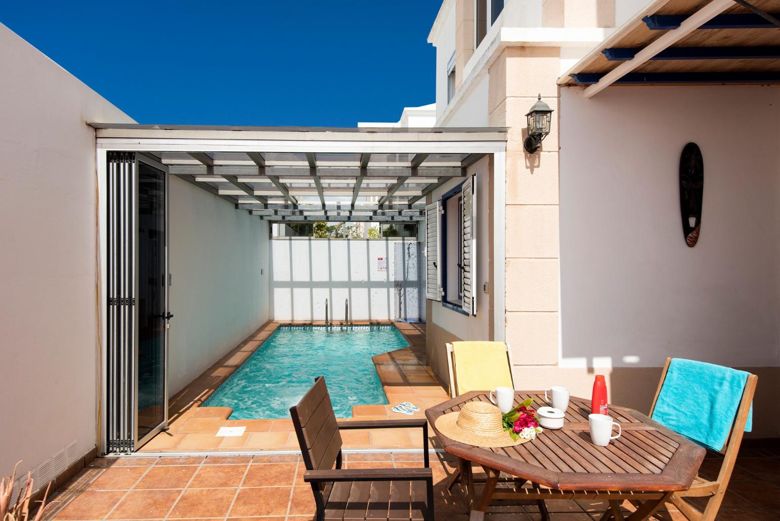 Terrace area and private pool